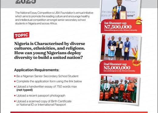 UBA Foundation Essay Competition Winners to Get Education Grant Worth N22.5m