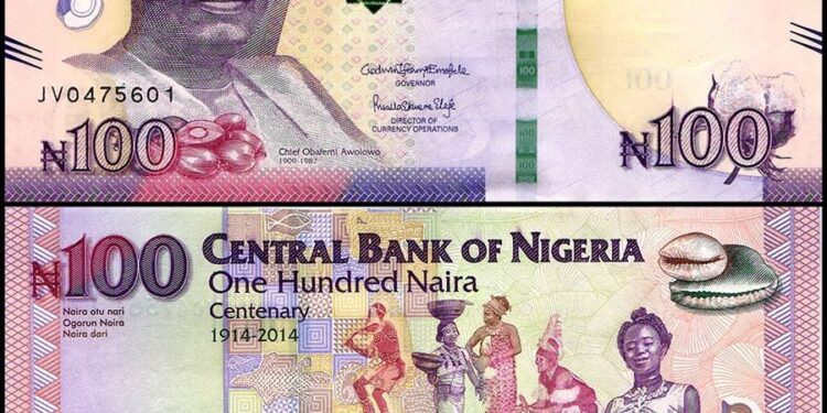 CBN Says Both the Standard and commemorative ₦100 Banknotes Remain Legal Tender