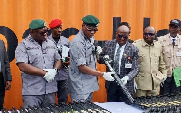 Customs Hands Over 399 Seized Pump-Action Rifles to Small Arms Centre
