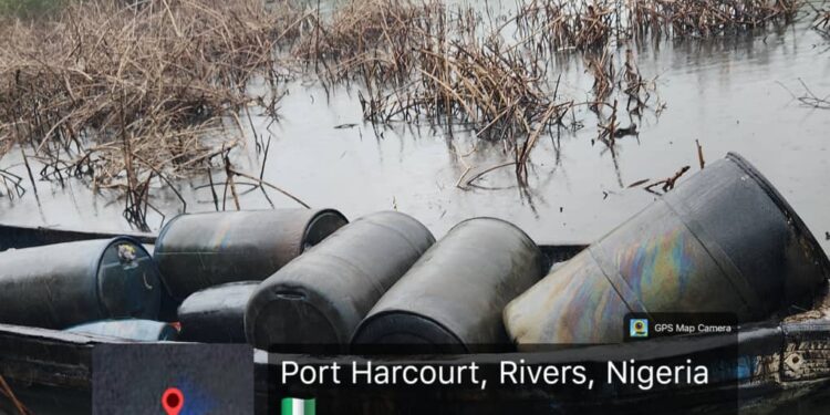 Navy Foils Illegal Pipeline Connection, Recovers 24,000 Litres of Stolen Crude in Bonny